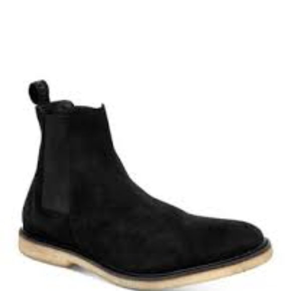 All Saints Other - ALL SAINTS Men's Black Suede Rhett Chelsea Boots High Top Round Toe EU 46 US 13